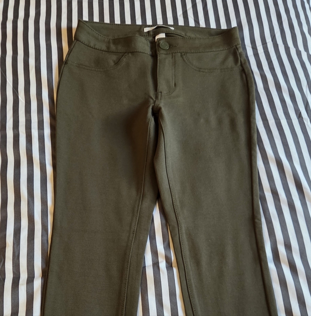 Lc Lauren Conrad Ponte Olive Green Stretch Pants XS Super Skinny